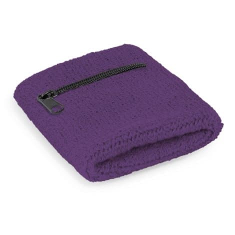 Wrist Sweat Band with Pocket · Purple · product view