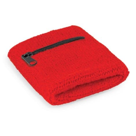 Wrist Sweat Band with Pocket · Red · colour reference