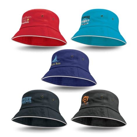 Bondi Bucket Hat - White Sandwich Trim - Image 1