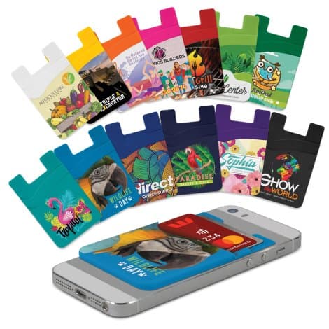 Dual Silicone Phone Wallet - Full Colour - Image 1