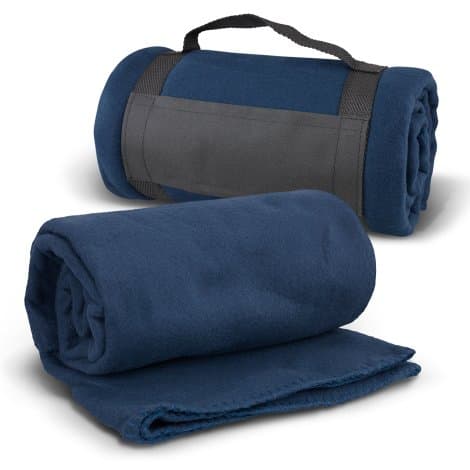 Glasgow Fleece Blanket with Strap · Navy · colour reference