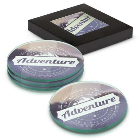 Venice Glass Coaster - Set of 4 - Round - Full Colour - Image 1