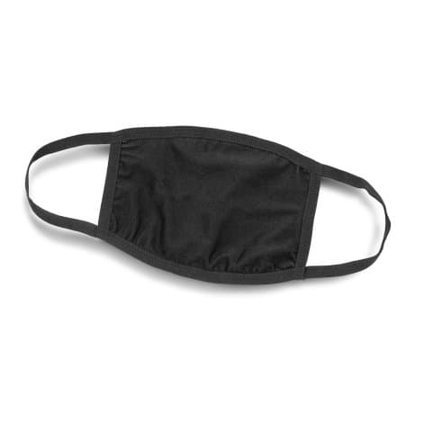 Reusable 3-ply Cotton Face Mask - Indent · Black · product view