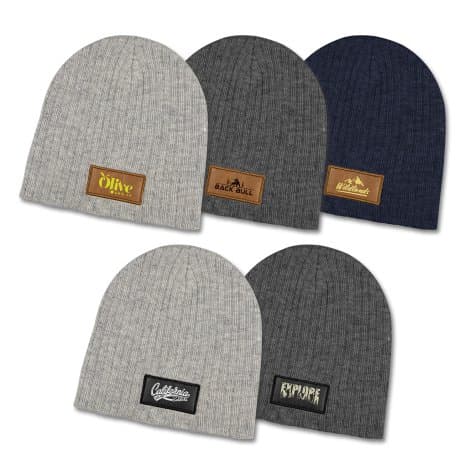 Nebraska Heather Cable Knit Beanie With Patch - Image 1