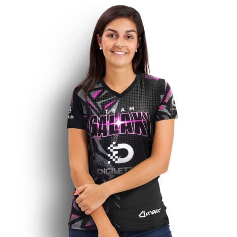 Custom Womens Sports V-Neck T- Shirt - Image 1