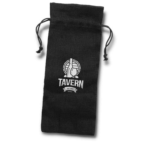 Jute Wine Drawstring Bag - Image 1