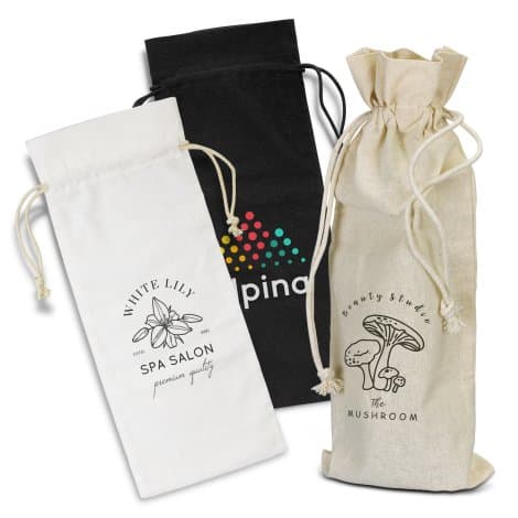 Cotton Wine Drawstring Bag - Image 1