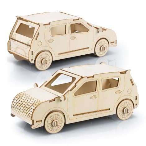 BRANDCRAFT Hatchback Car Wooden Model · Natural · product view