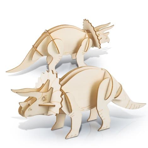 BRANDCRAFT Triceratops Wooden Model · Natural · product view
