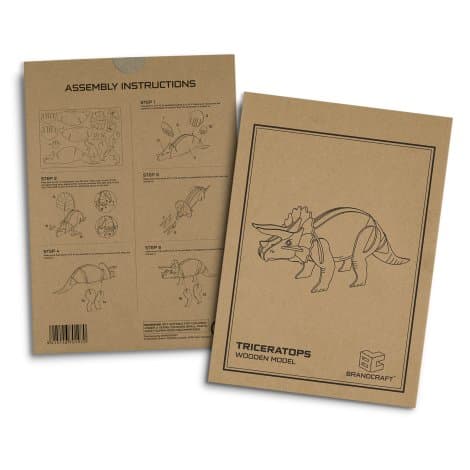 BRANDCRAFT Triceratops Wooden Model · Natural · product view