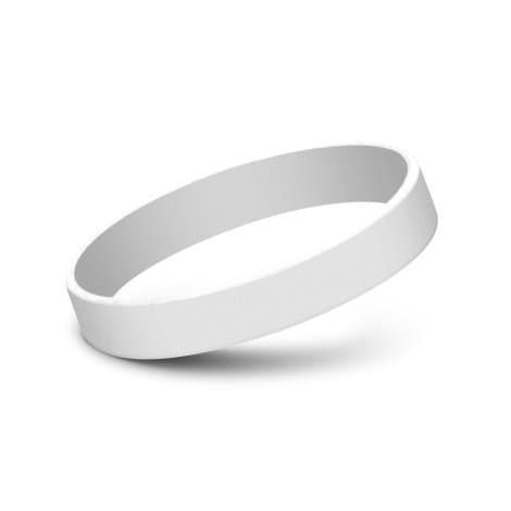 Kids Silicone Wrist Band - Debossed · White · colour reference