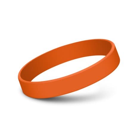 Kids Silicone Wrist Band - Embossed · Orange · product view