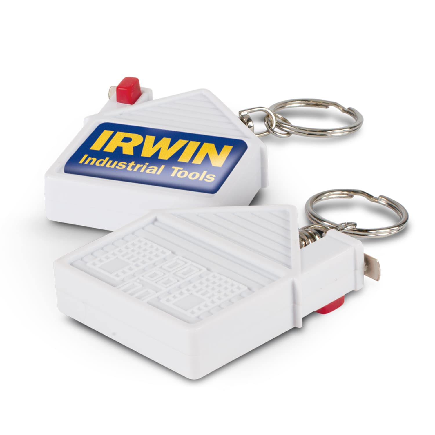 House Tape Measure Key Ring · White · front