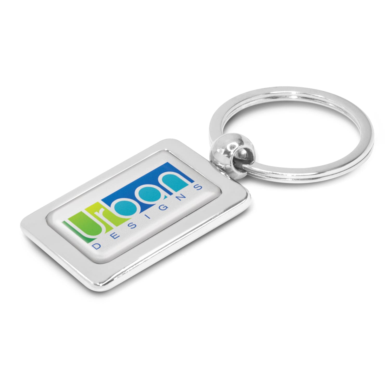Rectangular Metal Key Ring · Product view