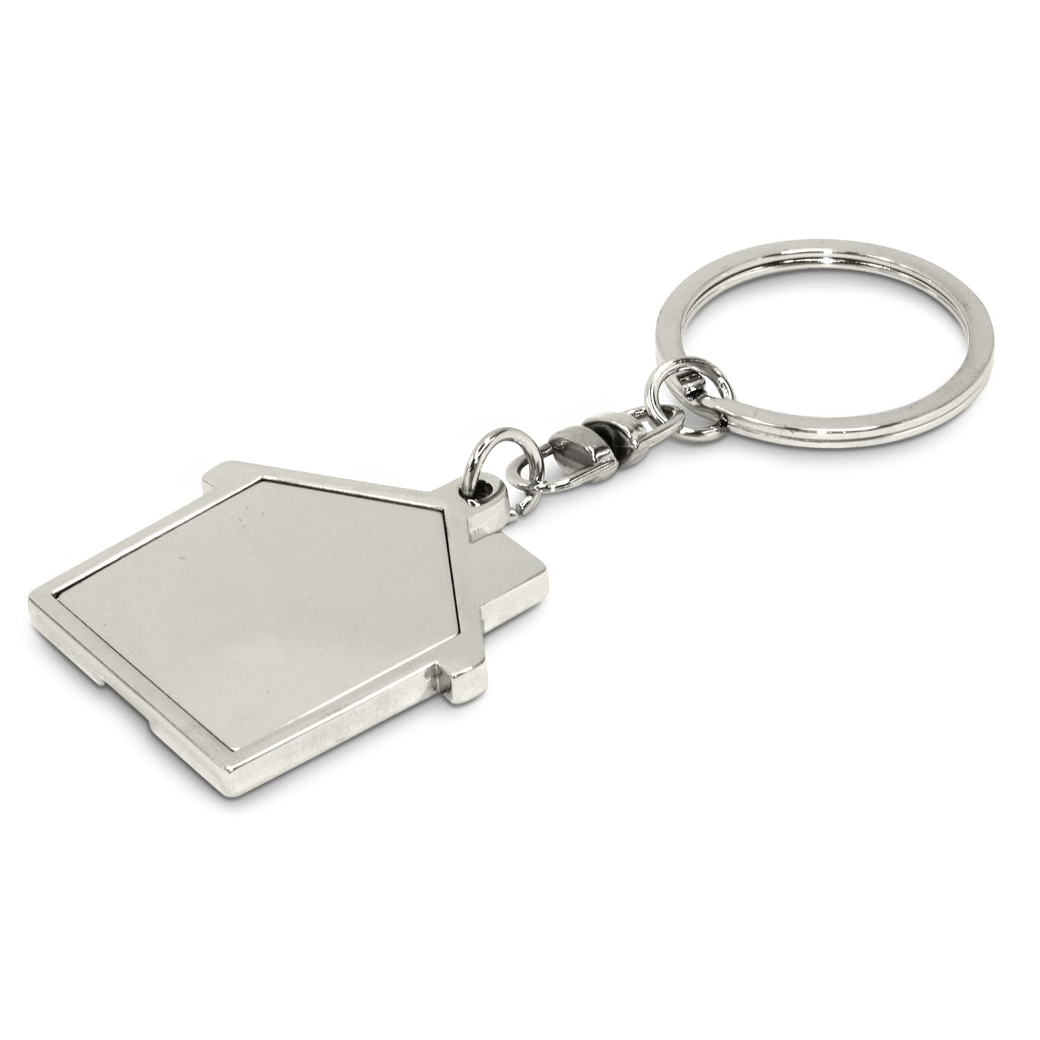 House Metal Key Ring · Chrome · front