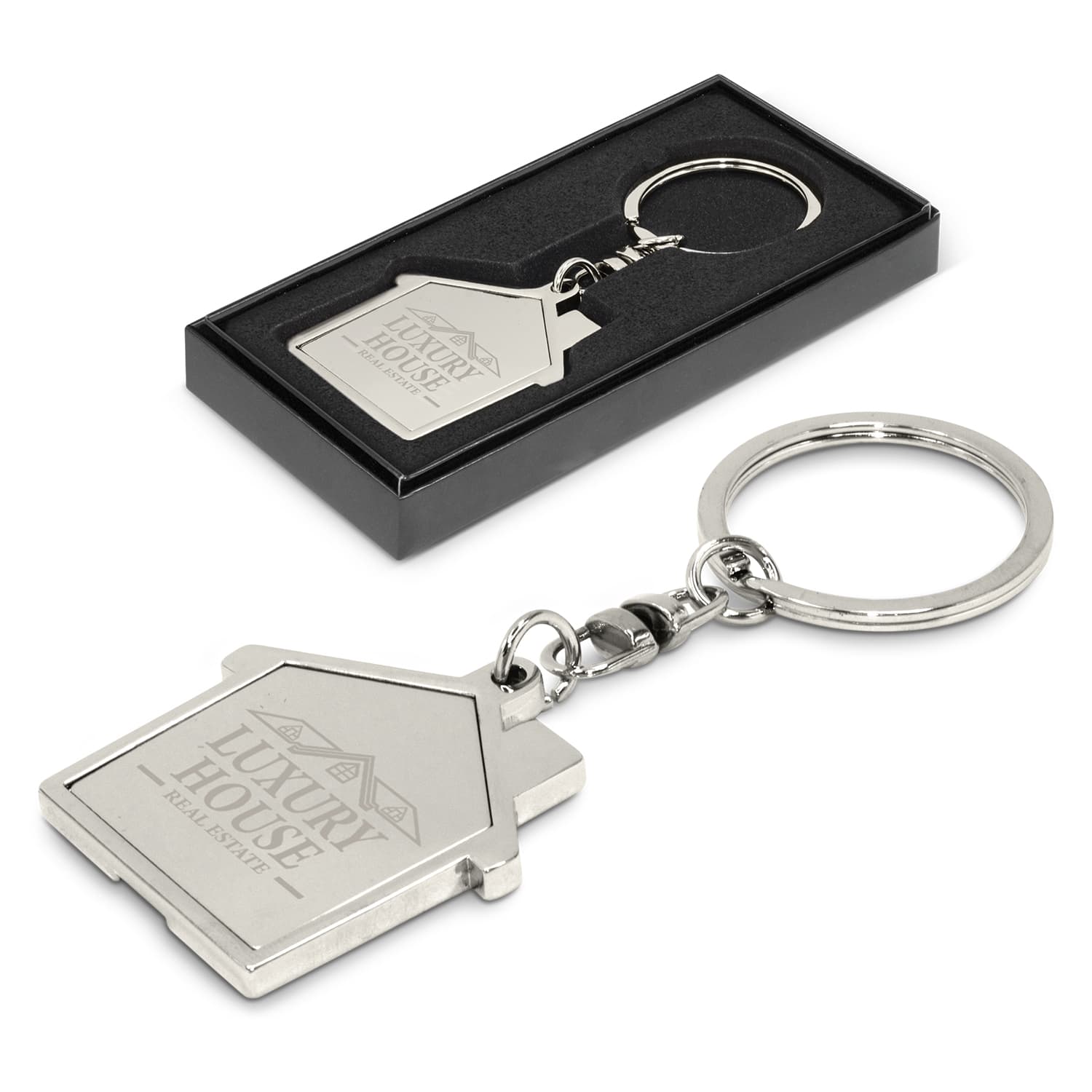 House Metal Key Ring · Product view