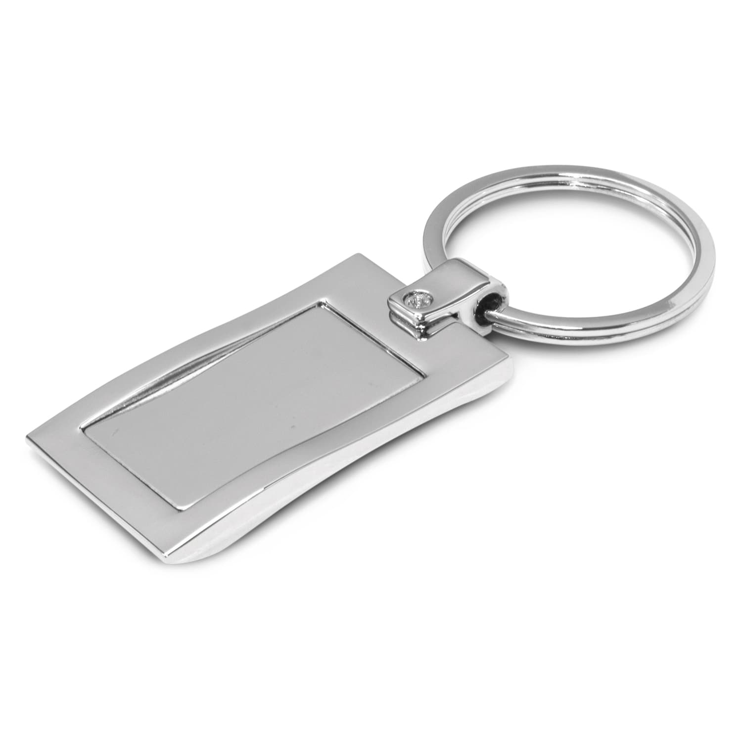 Wave Metal Key Ring · Chrome · front