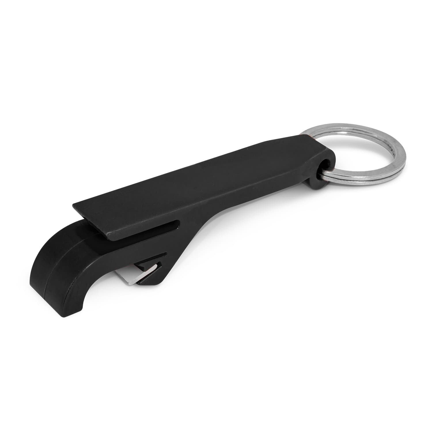 Snappy Bottle Opener Key Ring · Black · front