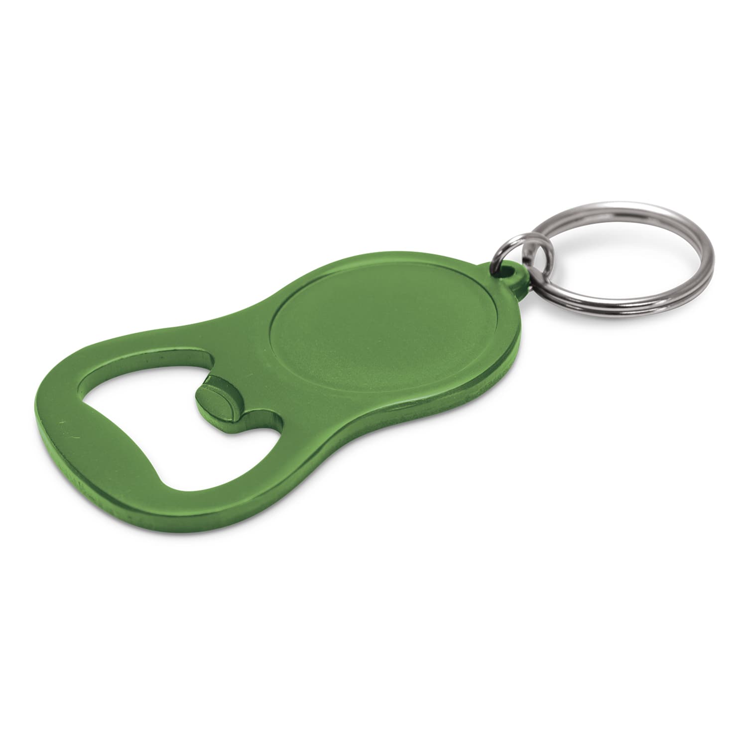 Chevron Bottle Opener Key Ring · Matte Green · front