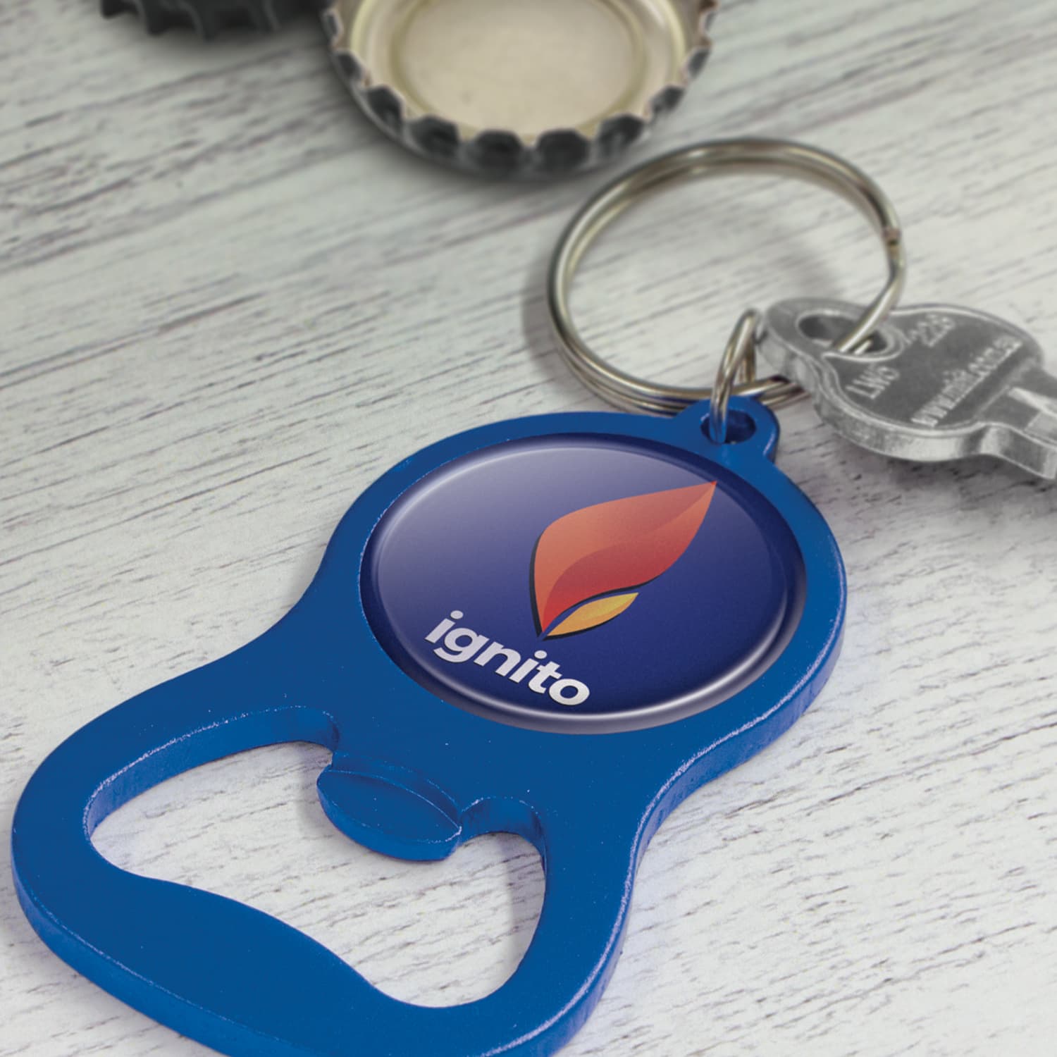 Chevron Bottle Opener Key Ring · Product view