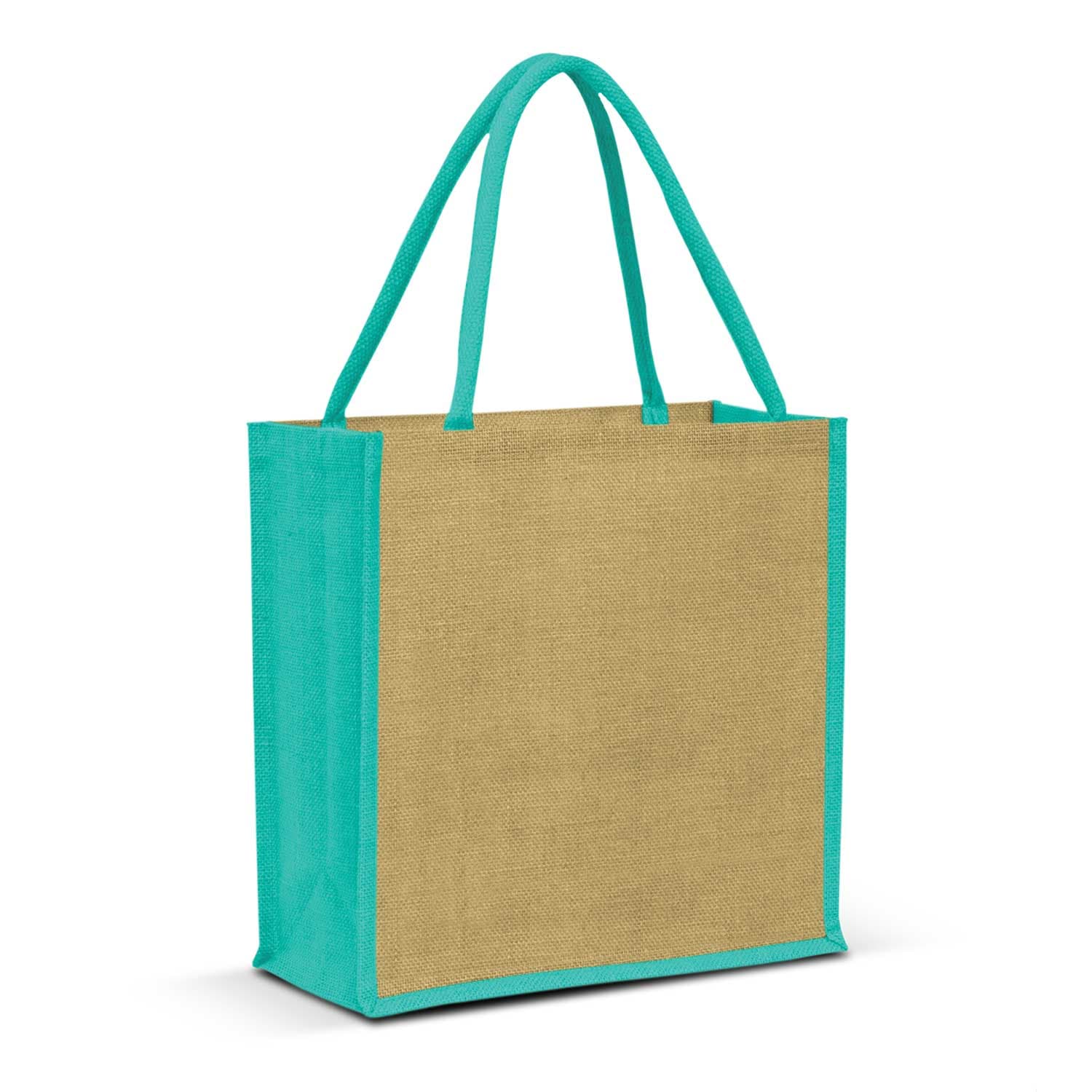 Monza Jute Tote Bag 17L · Natural/Teal · colour reference