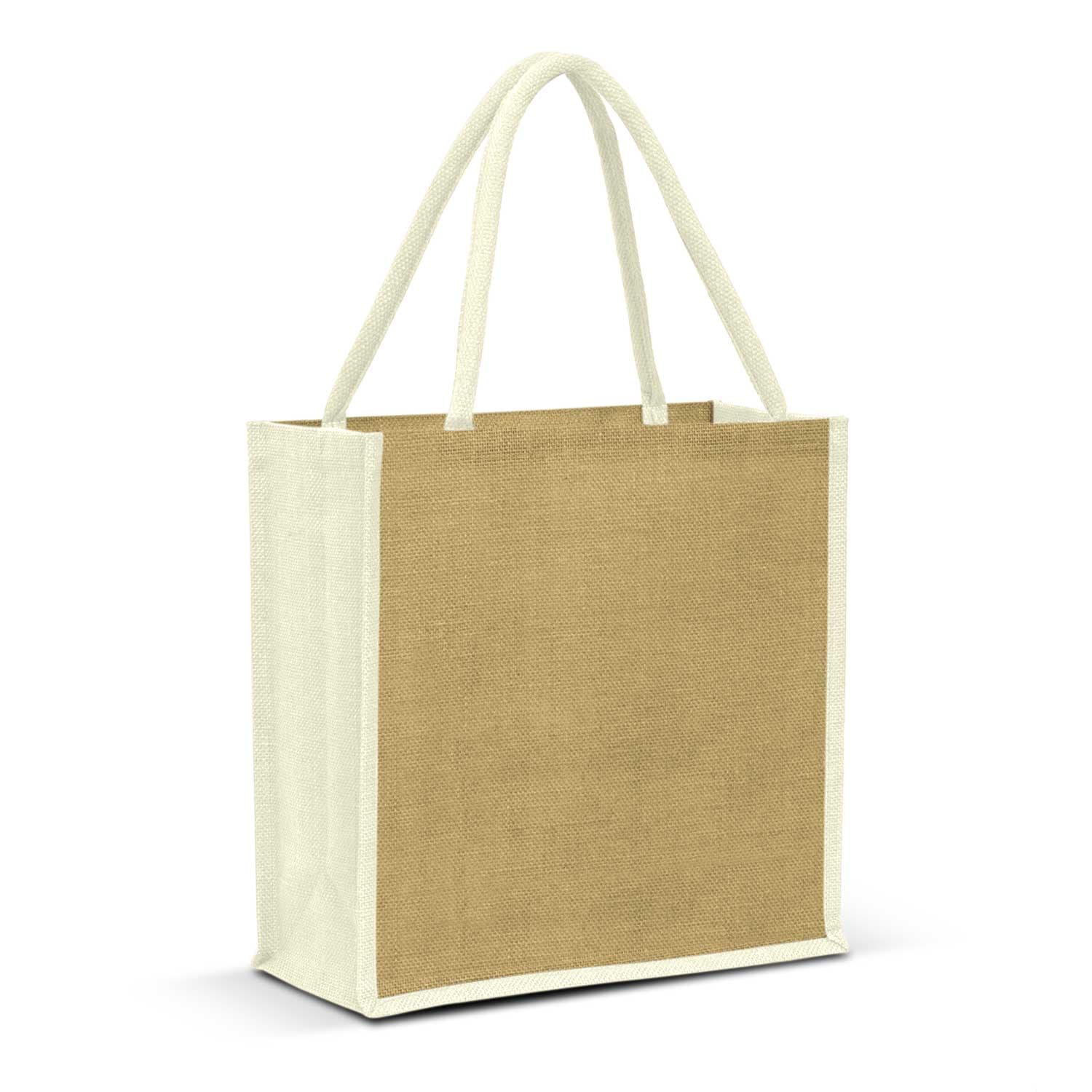 Monza Jute Tote Bag 17L · Natural/White · colour reference