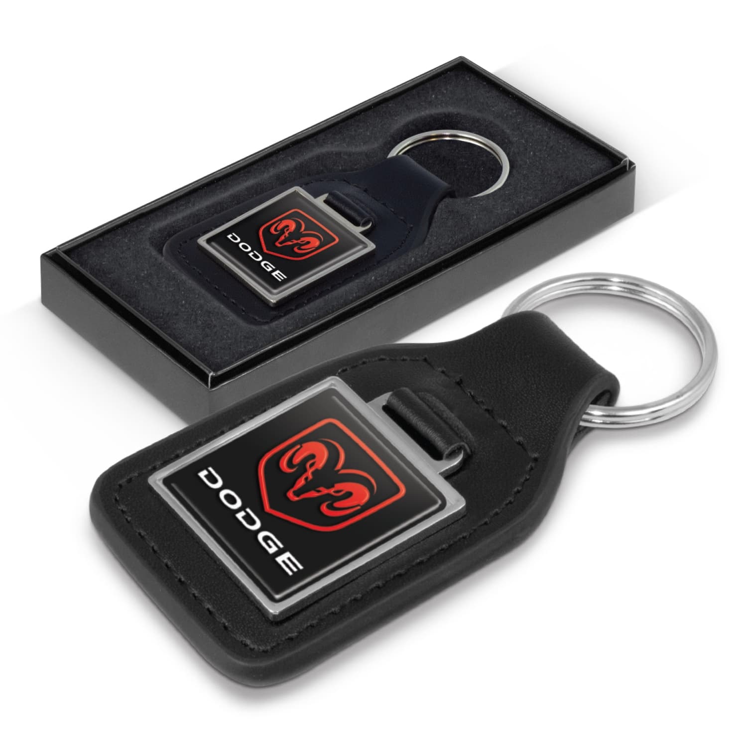 Baron Leather Key Ring - Square · Product view
