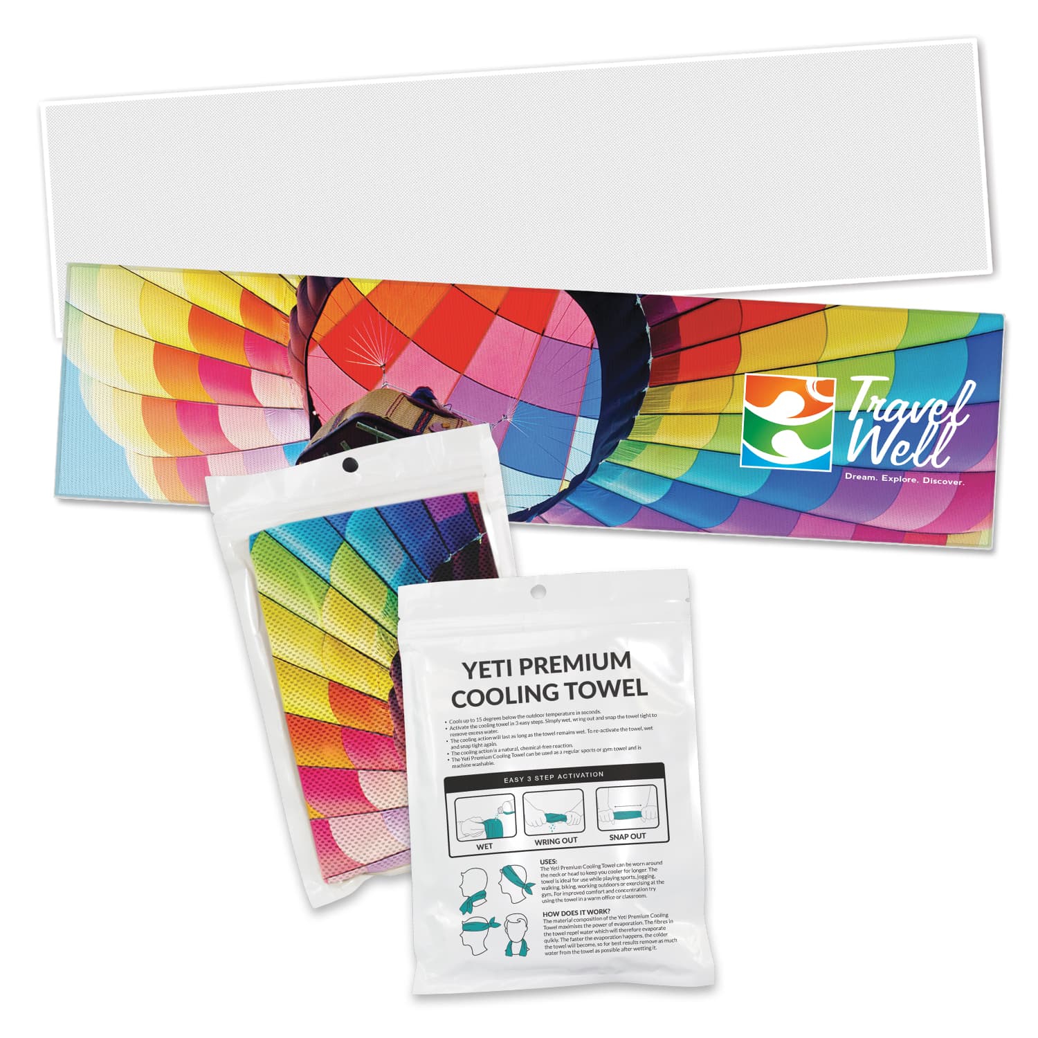 Yeti Premium Cooling Towel - Full Colour - Pouch · Product view
