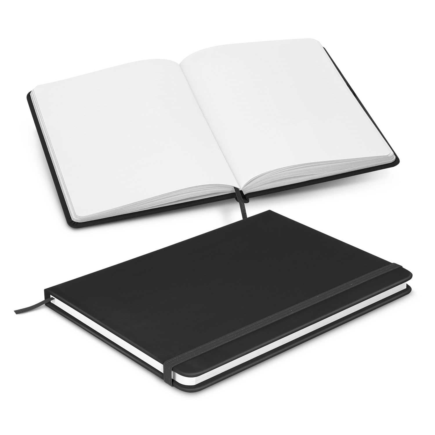 Omega Unlined Notebook · Black · front