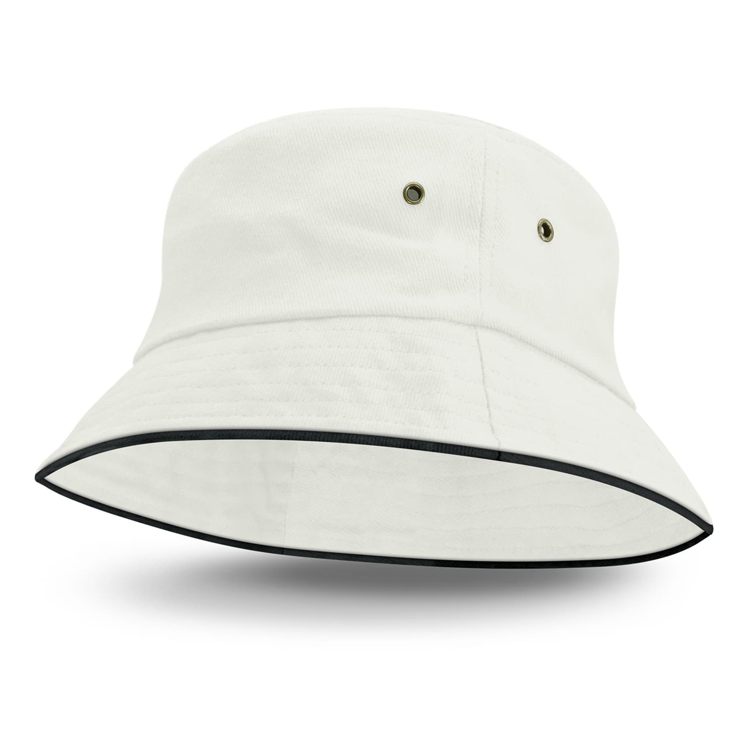 Bondi Bucket Hat Black Sandwich Trim · White/Black · colour reference