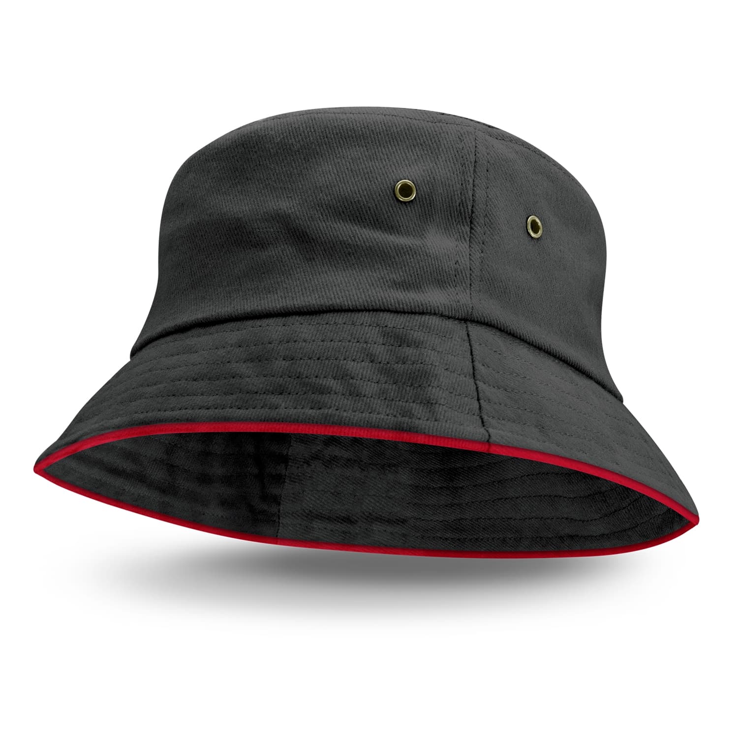 Bondi Bucket Hat Coloured Sandwich Trim · Black/Red · colour reference