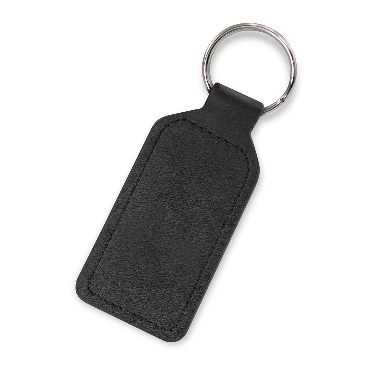 Prince Leather Key Ring - Rectangle · Black · front