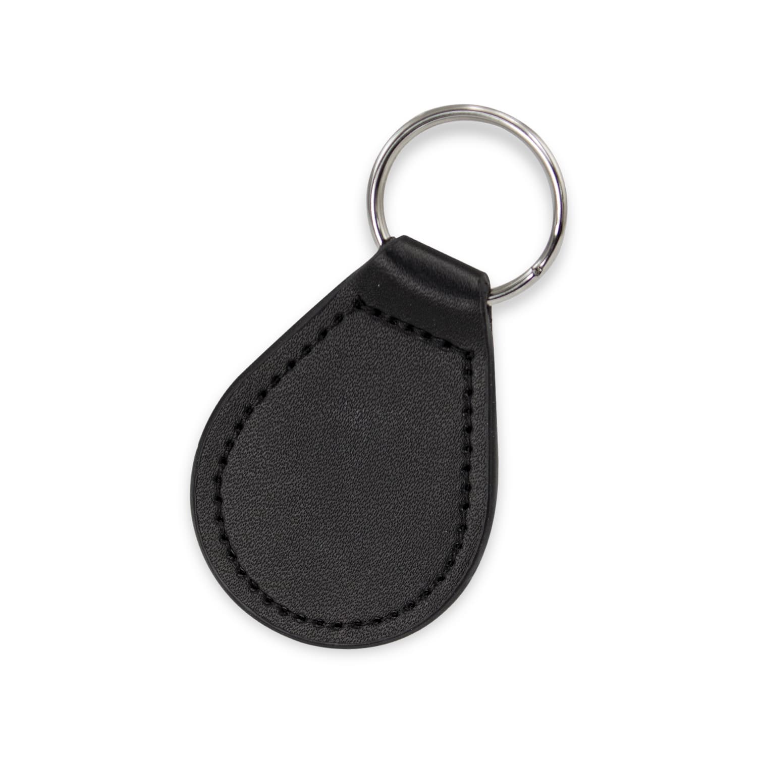Prince Leather Key Ring - Round · Black · front