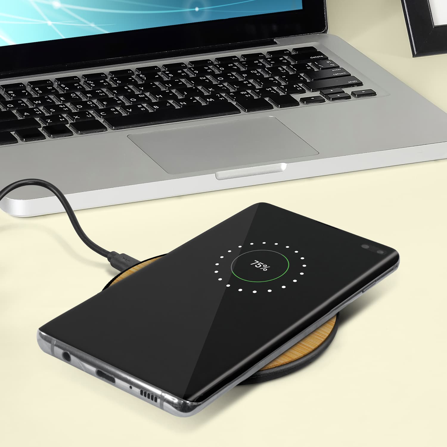 Bamboo 5W Wireless Charger · Product view