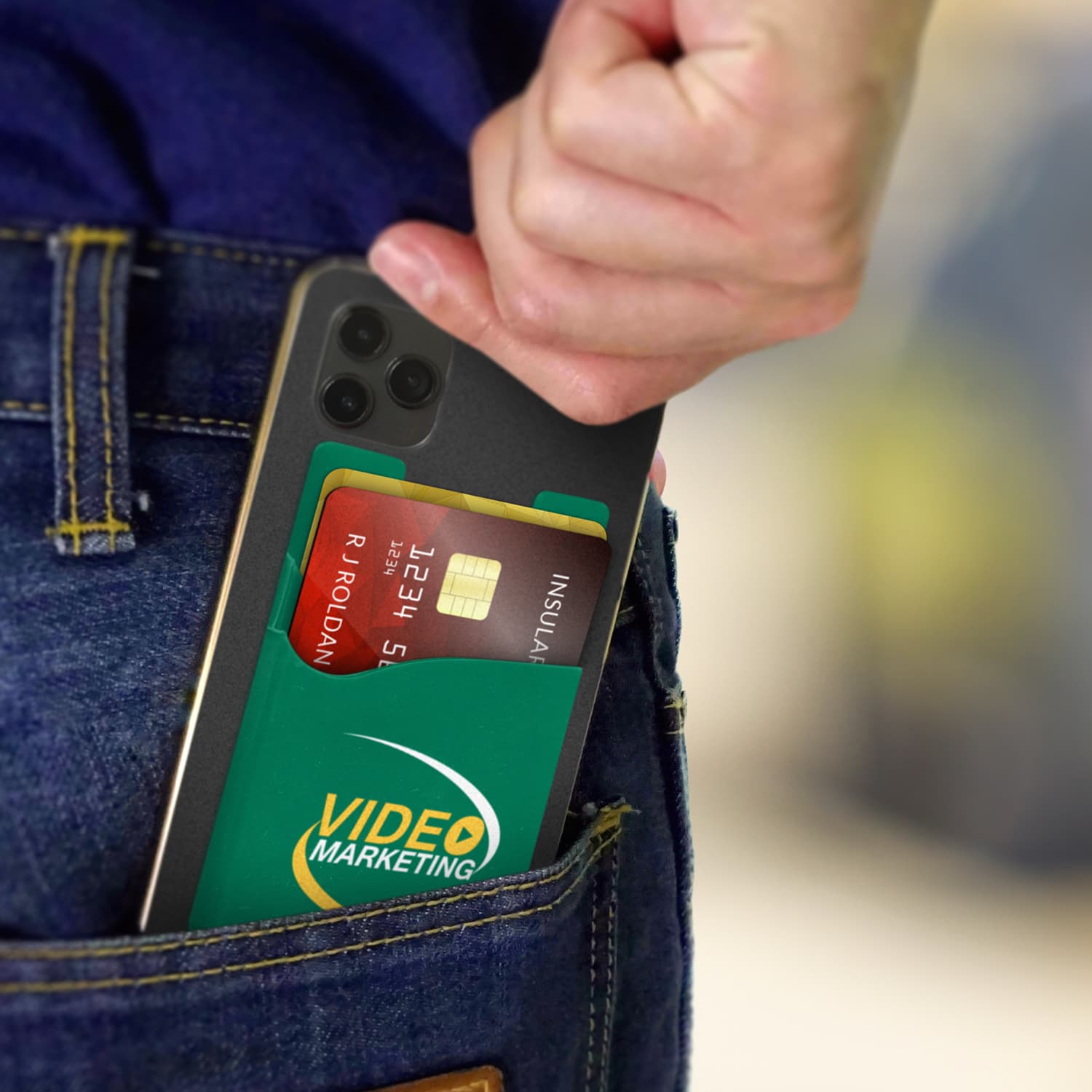 Dual Silicone Phone Wallet · Product view