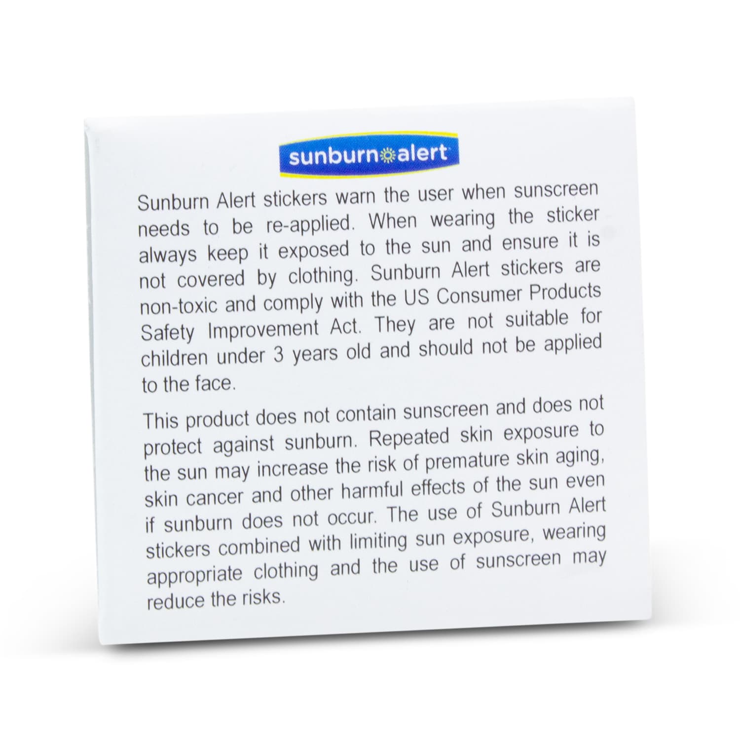 Sunburn Alert Stickers · Product view