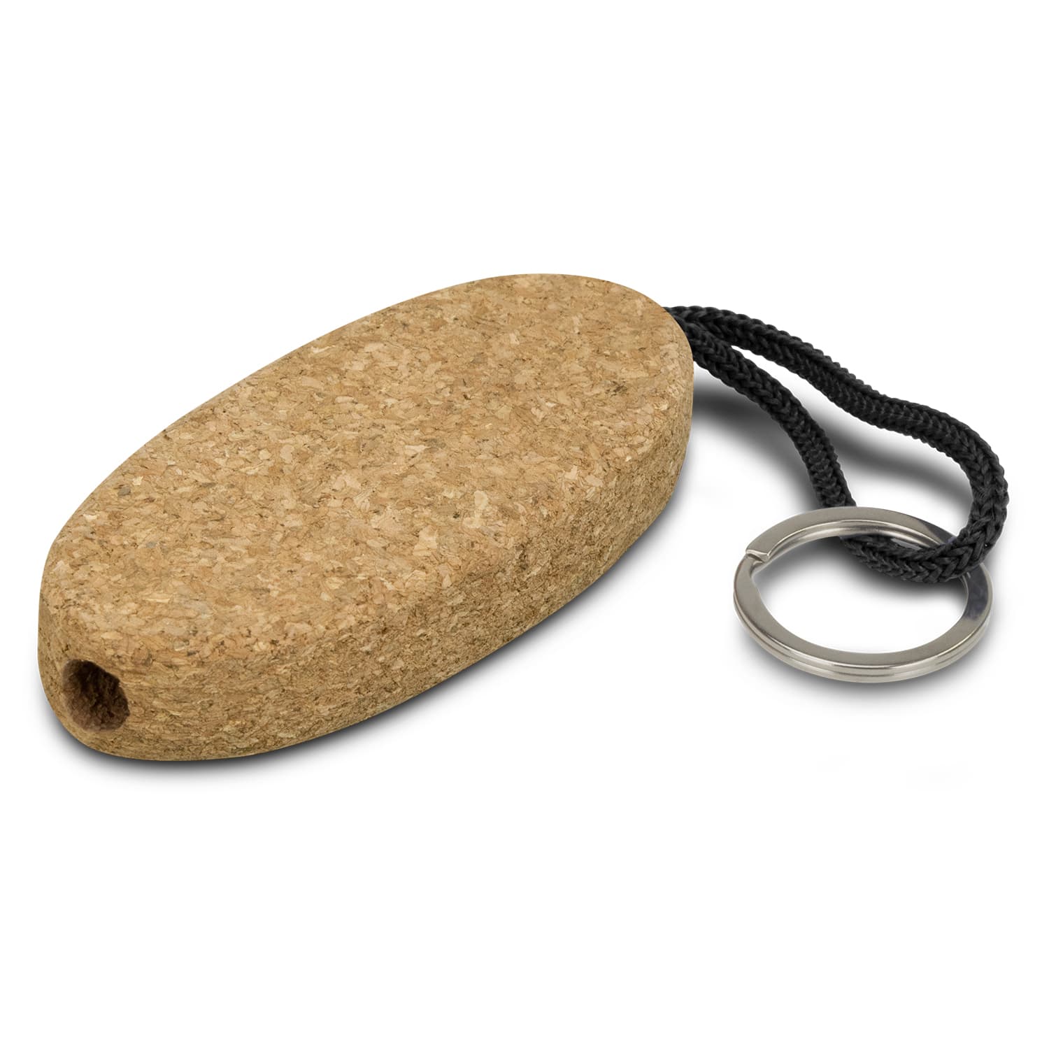 Cork Floating Key Ring · Natural/Black · front