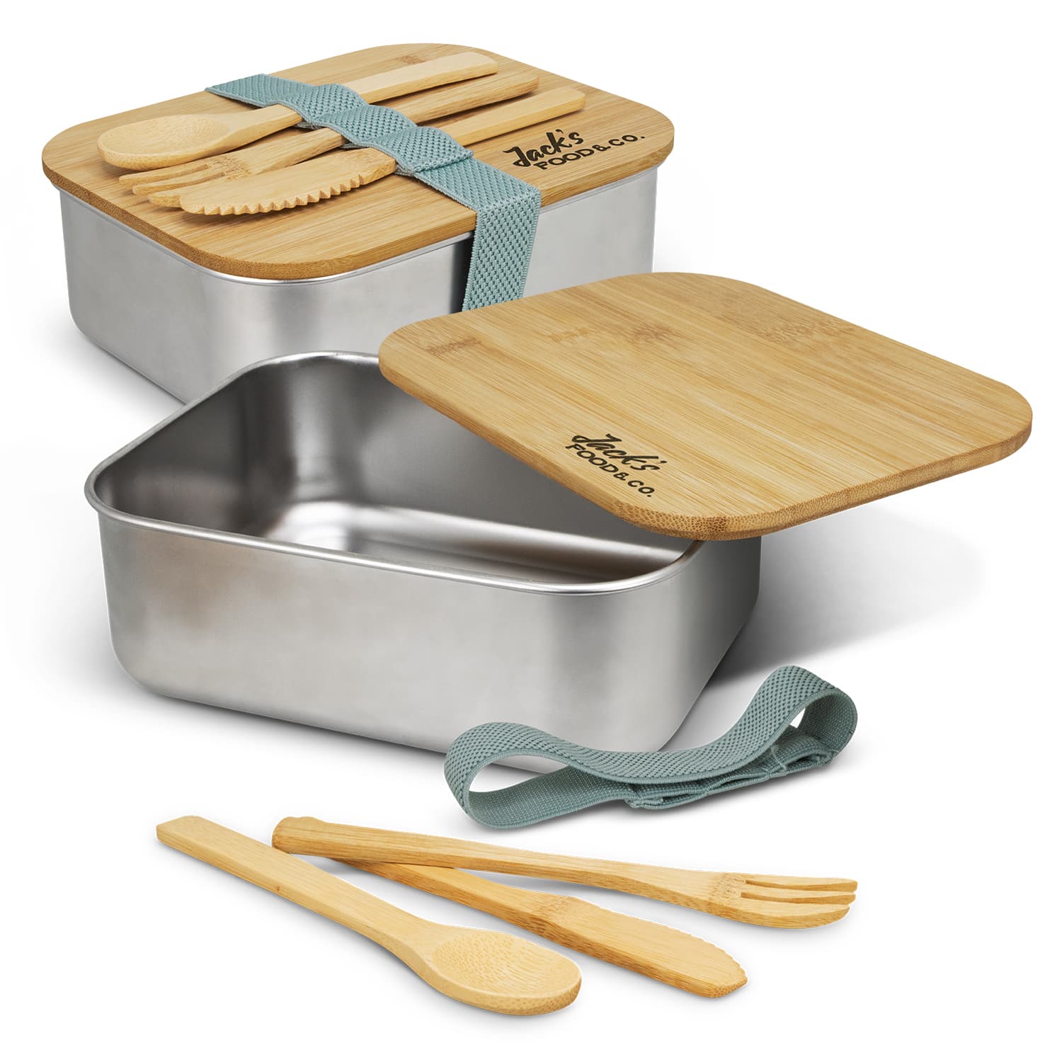 Stainless Steel Lunch Box with Cutlery · Product view