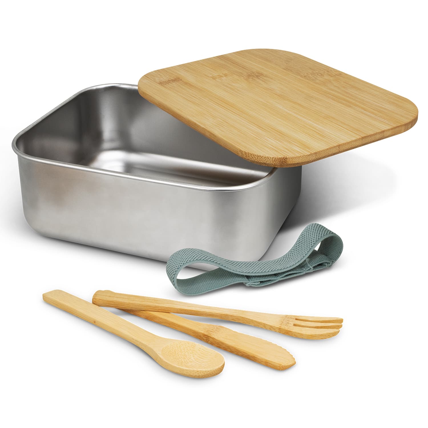 Stainless Steel Lunch Box with Cutlery · Product view