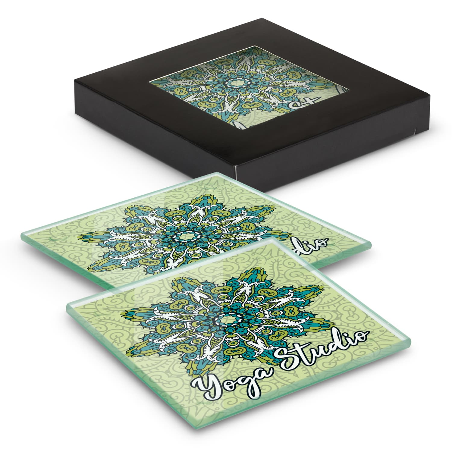 Venice Glass Coaster - Set of 2 - Square - Full Colour · Product view