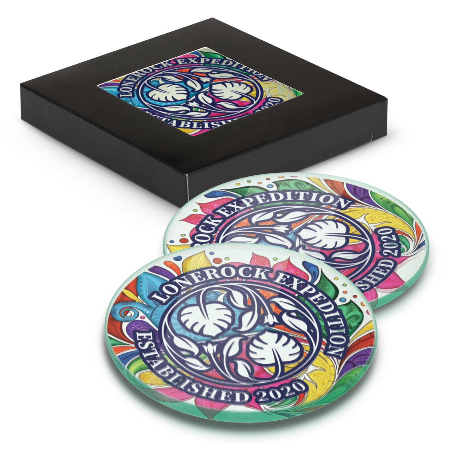 Venice Glass Coaster - Set of 2 - Round - Full Colour · Product view