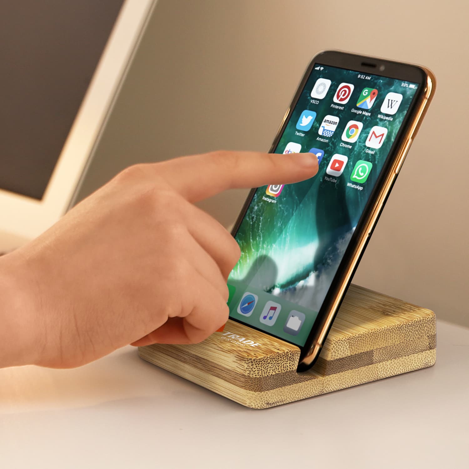 Bamboo Phone Stand · Product view