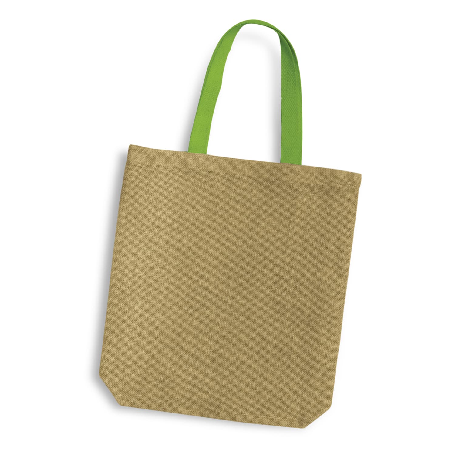 Thera Jute Tote Bag Coloured Handles 11L · Bright Green · colour reference