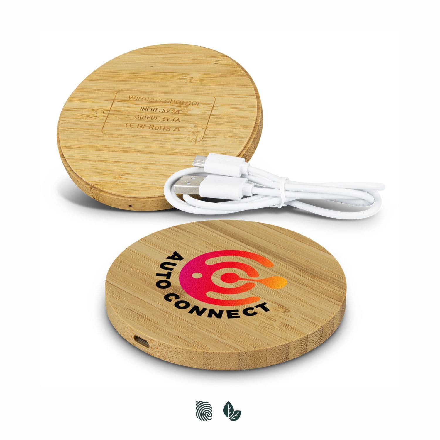 Vita Bamboo Wireless Charger - Round · Product view