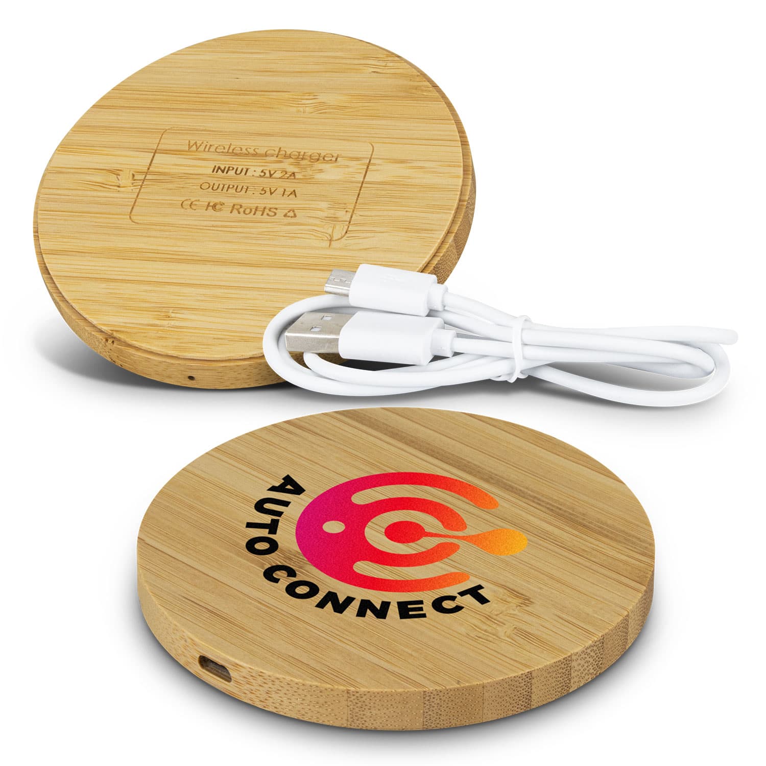 Vita Bamboo Wireless Charger - Round · Product view