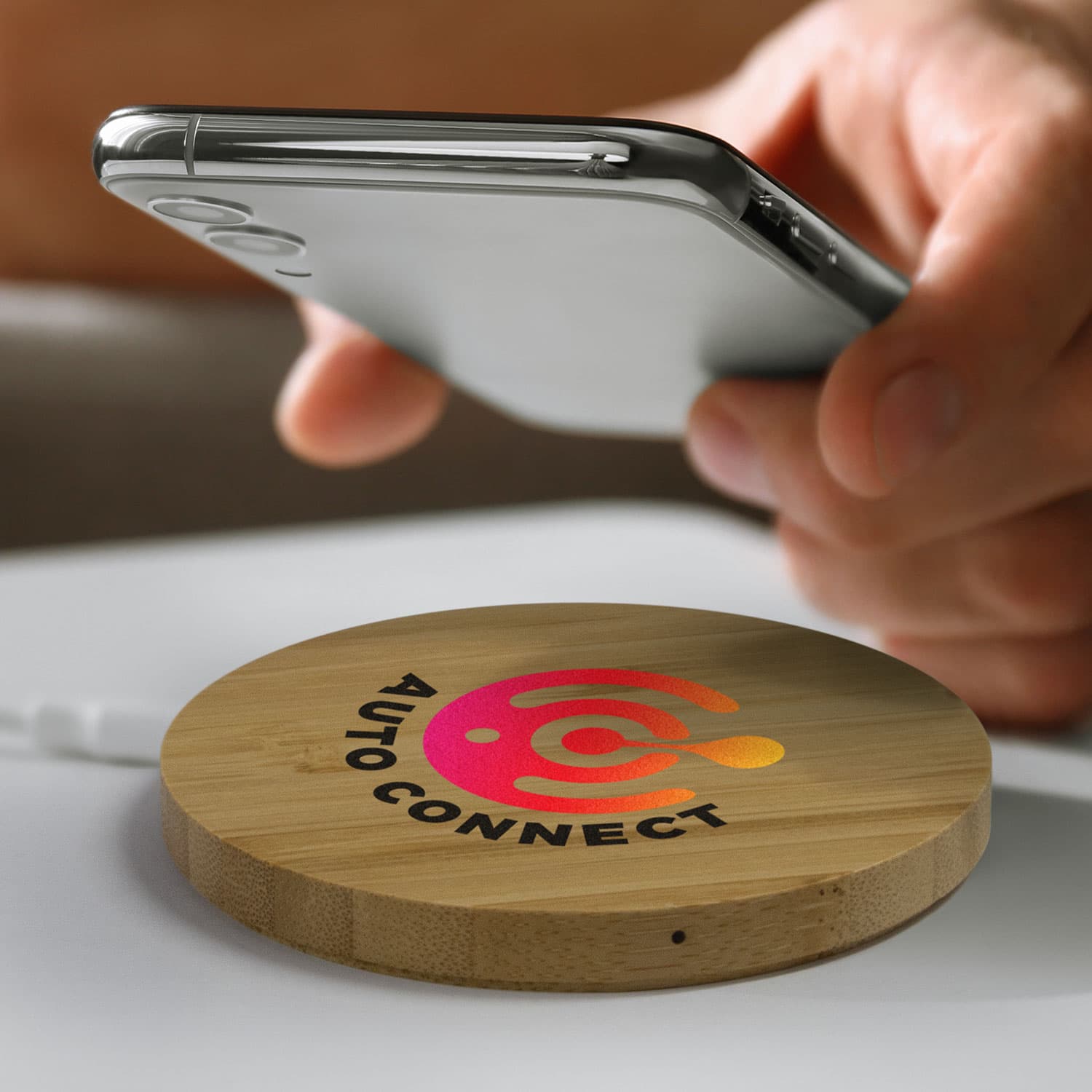 Vita Bamboo Wireless Charger - Round · Product view