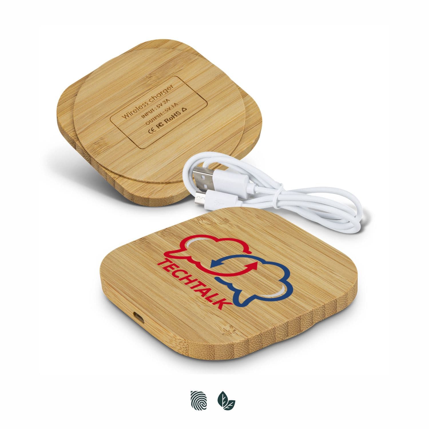 Vita Bamboo Wireless Charger - Square · Product view