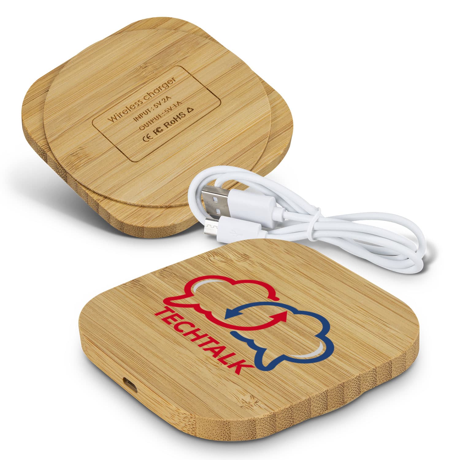 Vita Bamboo Wireless Charger - Square · Product view