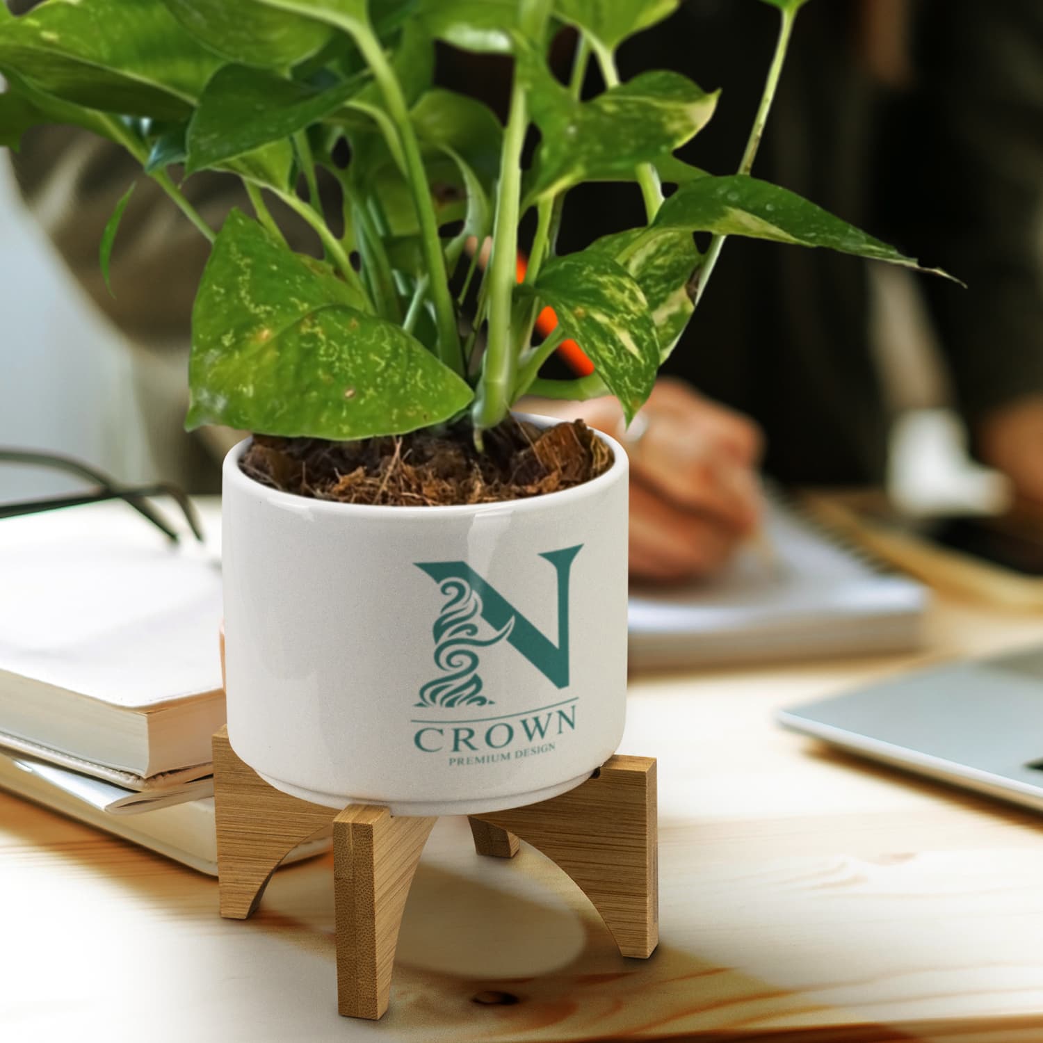 Planter with Bamboo Base · Product view