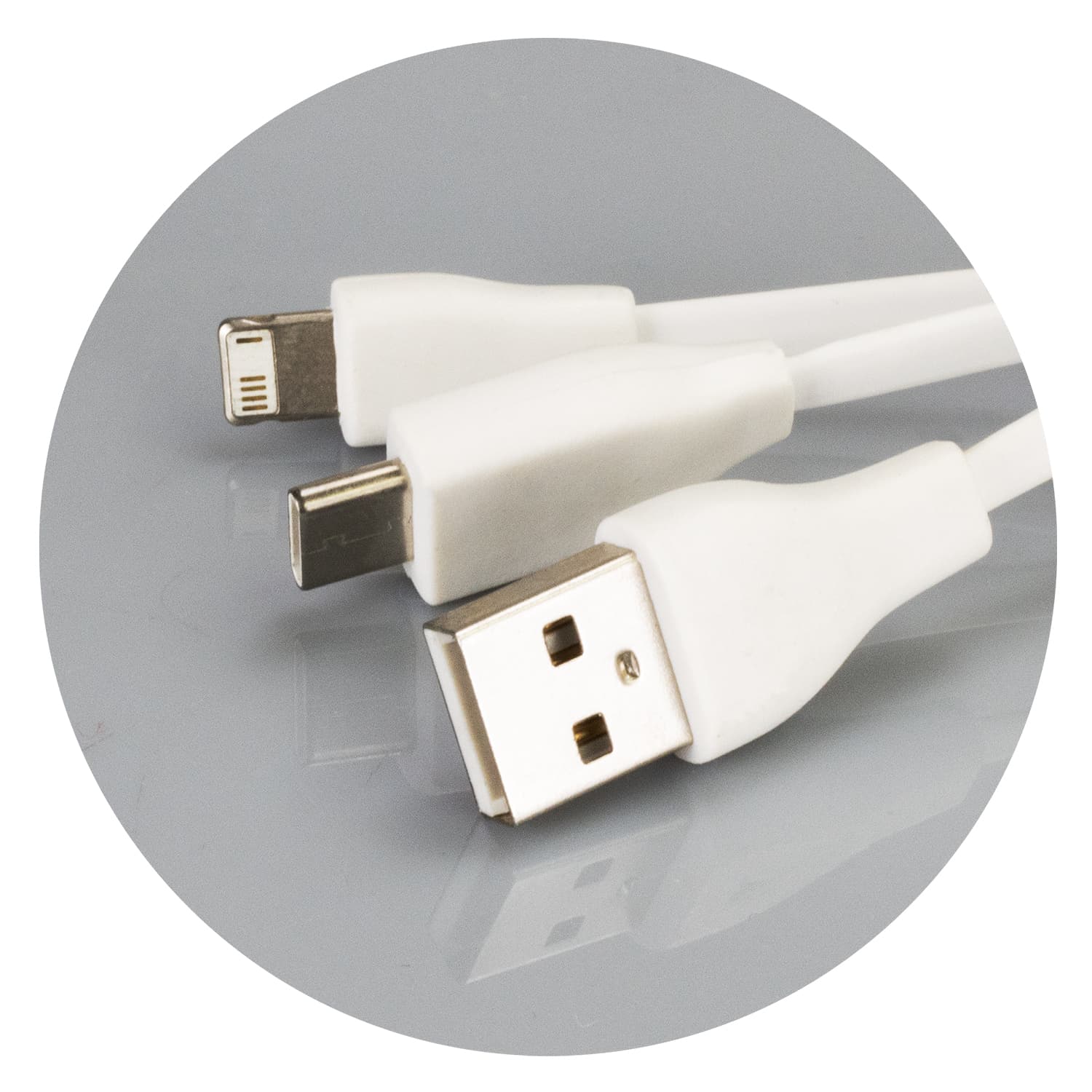 Bamboo Charging Cable Key Ring - Rectangle · Product view